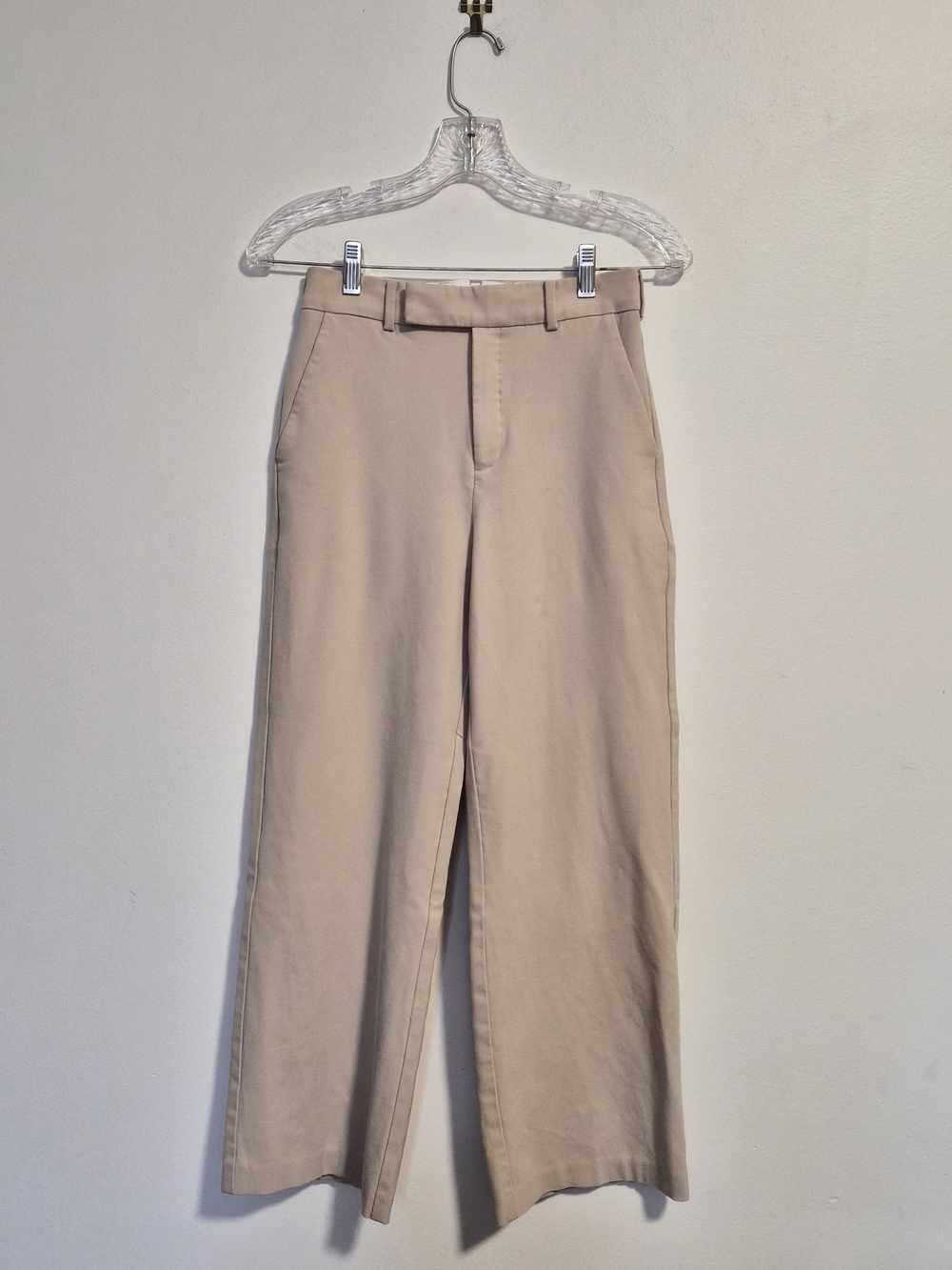 Aritzia Straight-Leg Pants in Light Beige